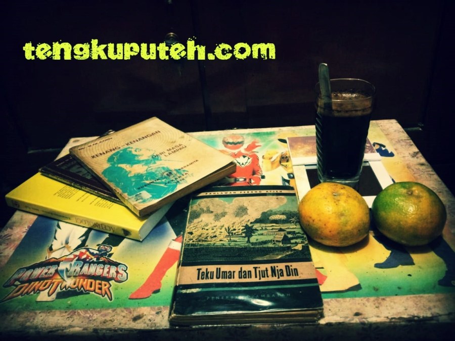 Bau apak sejenis sangit yang dipahami oleh pembaca buku tua menyeruak diantara debu-debu halus terhidu oleh hidung yang bulu-bulunya butuh reboisasi.