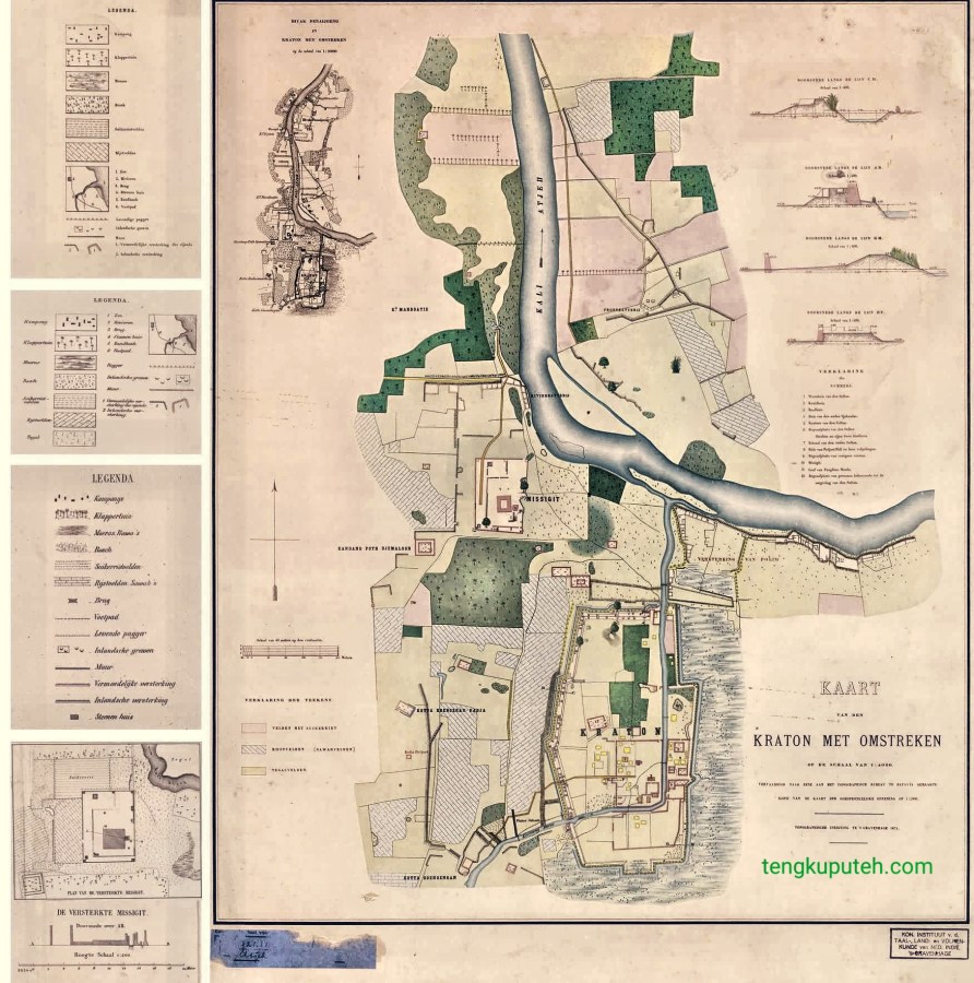 Peta Istana atau Kraton Aceh tahun 1873 arsip Universitas Leiden