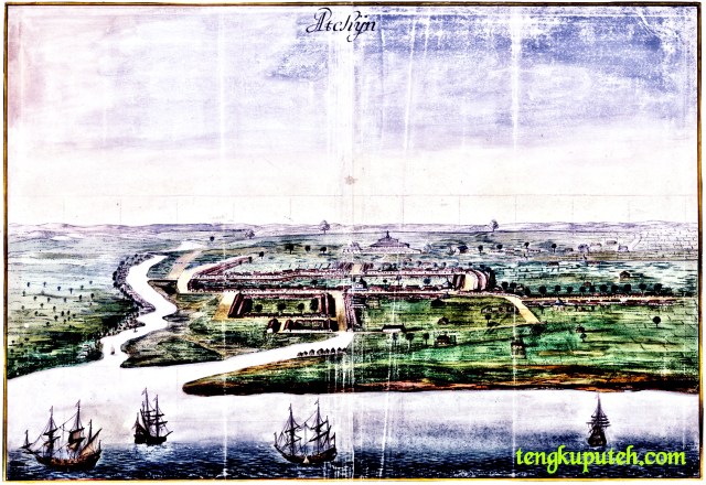 Peta Kerajaan Aceh tahun 1665 Mesehi, koleksi Nationaal Archief, Pelukis Johannes Vingboons.