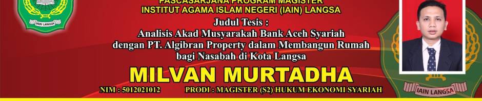Baliho SIdang Munaqasah Milvan Murtadha pada IAIN Langsa.